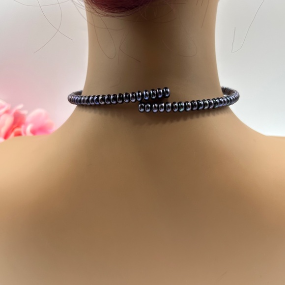 Honora Black Pearl Wrap Choker Necklace - Picture 2 of 3